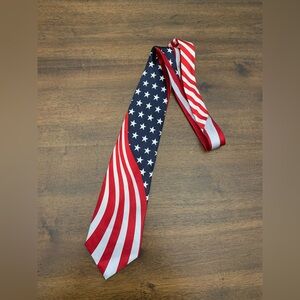 American Traditions Neck Tie Flag USA Stars Stripes Red White Blue 100% Silk
